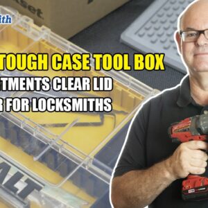 DEWALT Tough Case Tool Box, 8-Compartments Clear Lid Organizer for Locksmiths